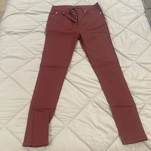 Maroon PU Leather Pants